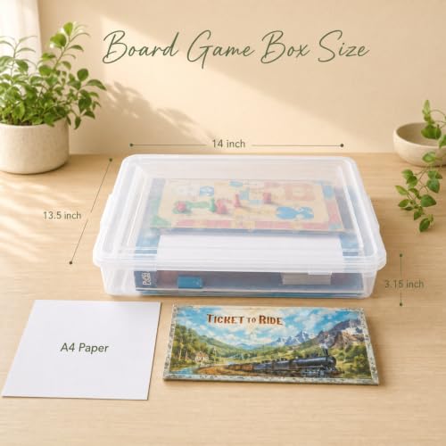 6 Pack Board Game Storage (14x13.5x3.15 Inch), Clear File - Image 8