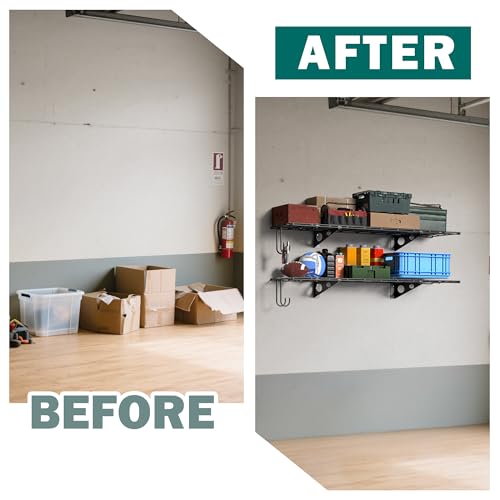 Garage Wall Shelves, 12 X 48 Inch Wall Mounted Storage Shelves - Image 8