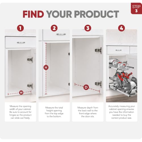 Rev-A-Shelf Two-Tier Kitchen Cabinet Pullout Organizer, 21" x 22" - Image 7
