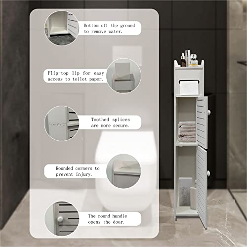Small Bathroom Storage Cabinet, Slim Toilet Paper | Home Organization - Image 7
