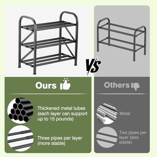 3 Tier Expandable Shoe Rack for Closet | Home Organization - Image 7
