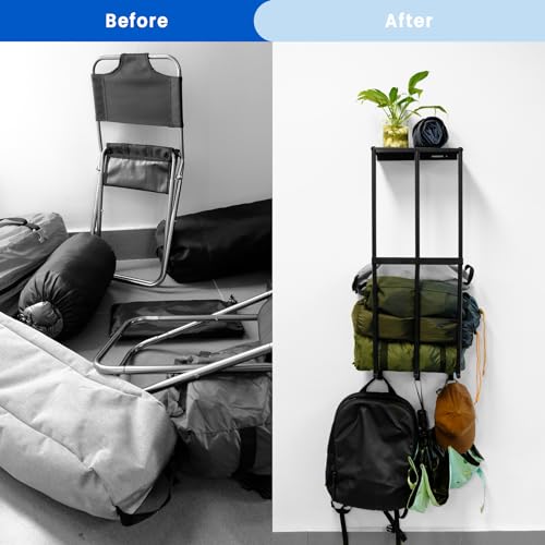 Camping Chair Storage Wall Mount Metal Rack for Garage - Image 8