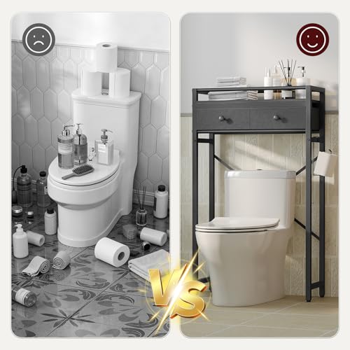 MAHANCRIS Over Toilet Storage, 2-Tier Bathroom Organizer - Image 7