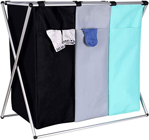135L Laundry Cloth Hamper Sorter Basket Bin Foldable 3 - Image 7