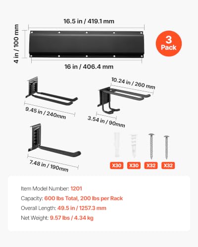 VEVOR Garage Tool Organizer 49.5 Inch 600 lbs Wall Mount Garden - Image 8
