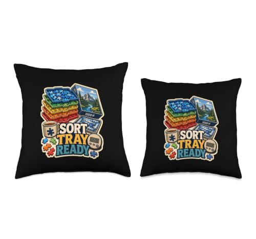 SORT Tray Ready Jigsaw Puzzle Sorting Throw Pillow - Image 4