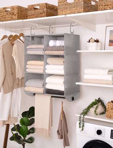StorageWorks Hanging Closet Organizer with Rod, 6 Sections - Image 8