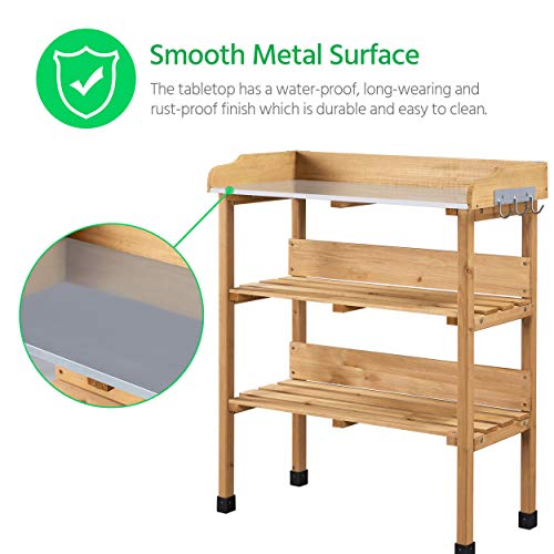 Yaheetech Potting Bench Outdoor Console Table w/3-Tier - Image 8