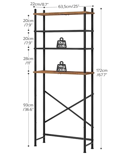HOOBRO Over the Toilet Storage Cabinet, 4-Tier Over Toilet - Image 4