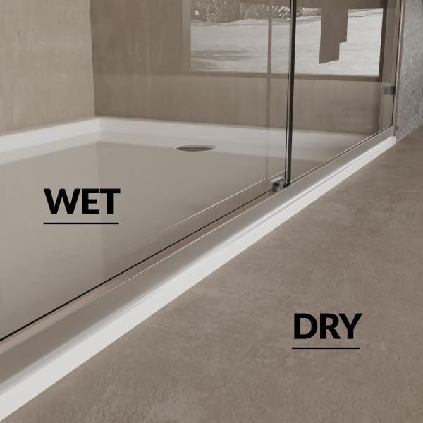 Semi-Frameless Shower Door 56-60" W x 72" H, Double Sliding Doors, Tempered Glass, Easy-Clean & Durable Bathroom Door with Hardware Kit