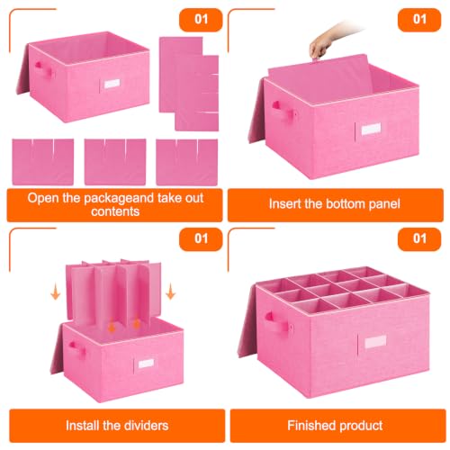 Wine Glass Storage Box, Stemware Storage Containers Cases - Image 8