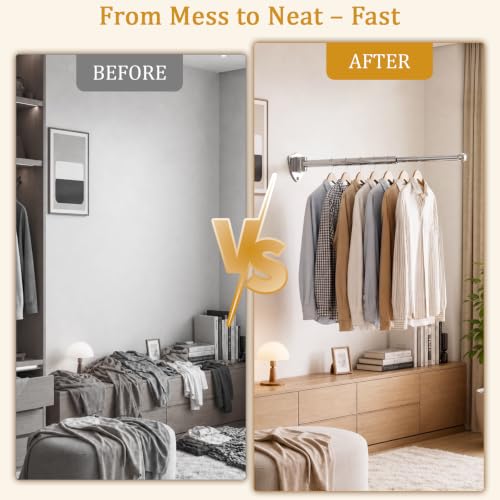 Clothes Drying Rack, Wall Mounted Clothes Hanger Rack - Image 8