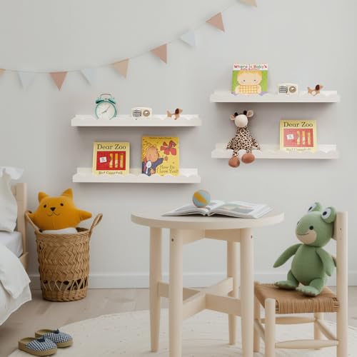 Scalloped Baby Book Floating Shelf for Wall 24 inch Set - Image 8