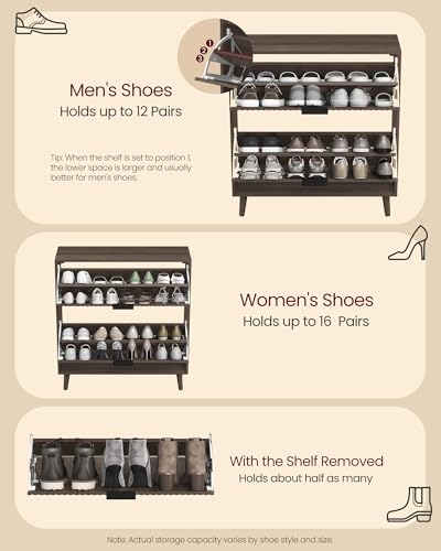 VASAGLE MAXE Collection - Shoe Storage Cabinet with 2 Flip - Image 8