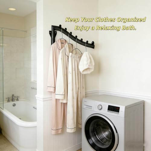 2pcs Swing Clothes Hanger Rack,Wall Mounted Clothes Rack - Image 8