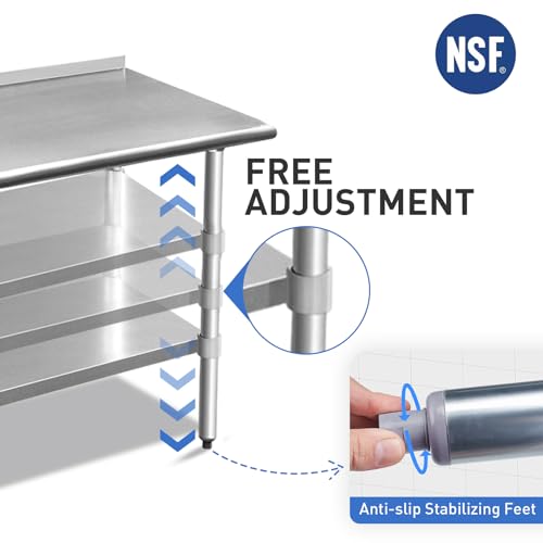ROCKPOINT Stainless Steel Table for Prep & Work | Home Organization - Image 7