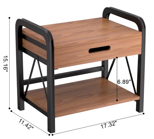 Printer Stand with Wooden Storage Drawer for Desk - Image 7