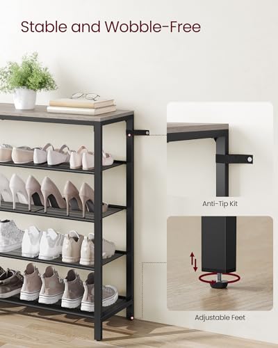 VASAGLE INDESTIC Shoe Rack, Organizer for Closet with 4 Mesh - Image 7
