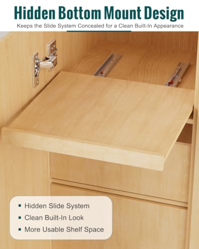Bottom Mount Pull-Out Shelf Slides Soft Close Hidden - Image 7