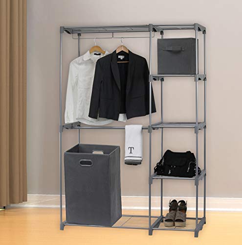 Simple Houseware Foldable Closet Laundry Hamper Basket, Dark Grey - Image 6
