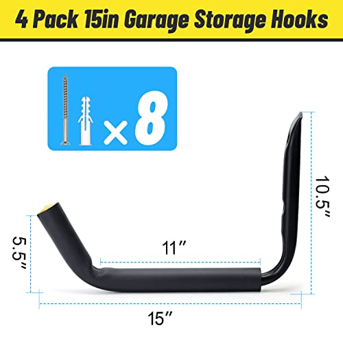 GEEDAR Heavy Duty Garage Storage Hooks -120 LB Capacity, 4packs - Image 8