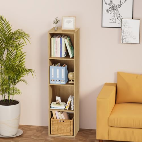 4 Tier Bookshelf, Freestanding Corner Storage Shelve Book Case - Image 8