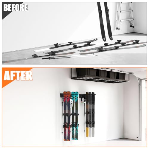 TORACK Garage Wall-Mounted Ski Rack, Heavy-Duty Ski - Image 8