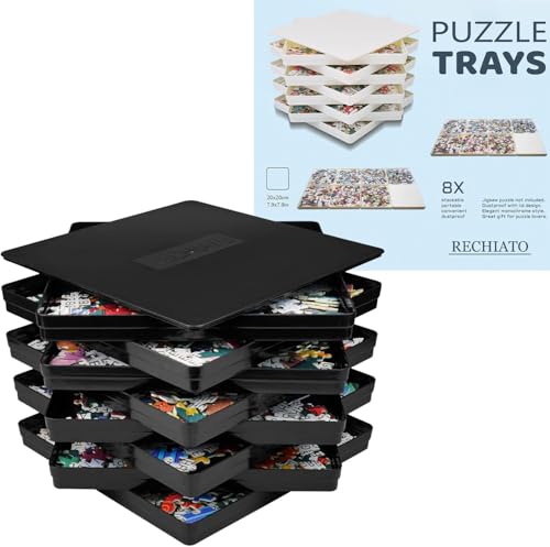 8 Sorting Trays for Jigsaw Puzzles - Fit Up to 2000 Pieces, 8"X8" - Image 7