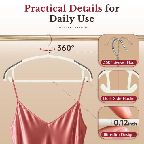 30 Pack Slim Plastic Clothes Hangers, Ultra-Slim Non Slip Rubber - Image 8