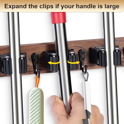 FunCee Broom Holder Wall Mount With 5 Slots & 4 | Home Organization - Image 8