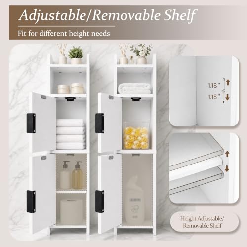 Small Bathroom Storage Cabinet,Corner Cabinet Narrow - Image 7