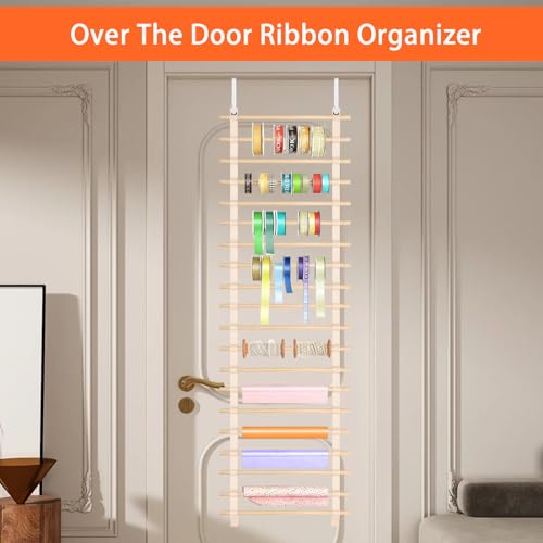Over The Door Ribbon Organizer :20 Tier Ribbon Holder Rack - Image 7