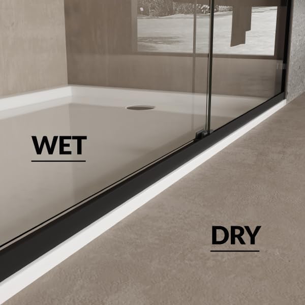Glass Shower Door 56–60 Inch W × 72 Inch H, Sliding Shower Door with 6mm Tempered Glass, Smooth Glide Shower Glass Door for Contemporary Bathroom