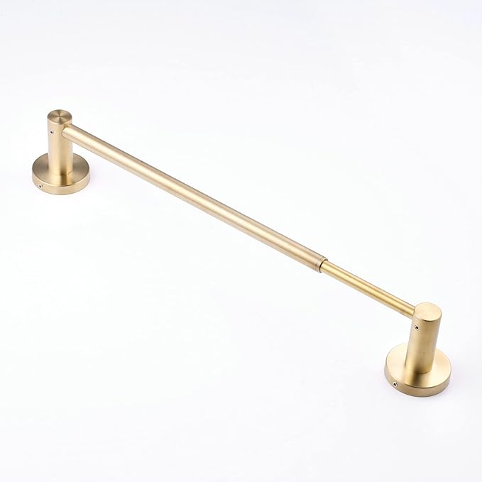 SHUNLI Bathroom Towel Bar Adjustable Flexible 16 to 26 Inch, Brushed Gold Towel Rack Bath Hand Towel Holder Retractable, Wall Mounted/SUS304 Stainless Steel
