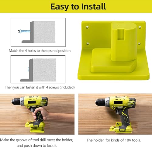 10 Pack Tool Holder Compatible with Ryobi 18V Wall Mount Plastic - Image 8