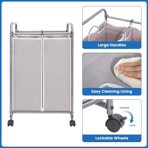 STORAGE MANIAC 2 Section Laundry Sorter, Laundry Hamper - Image 7