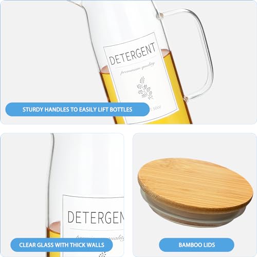 Laundry Detergent Dispenser Set with Bamboo Lids | Home Organization - Image 7