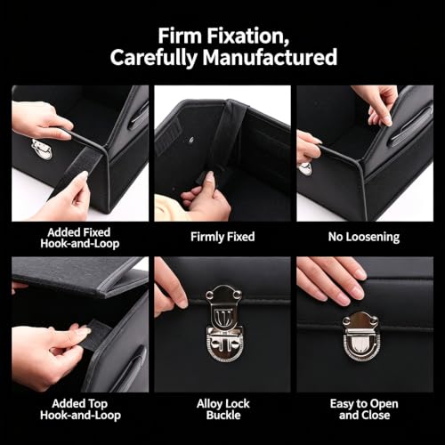 Premium Leather Car Trunk Organizer, Black - Image 7