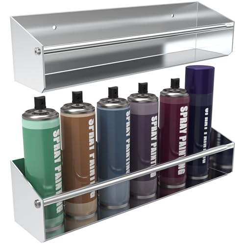 Silver Aluminum Wall Mount Spray Can Storage Rack - Image 8