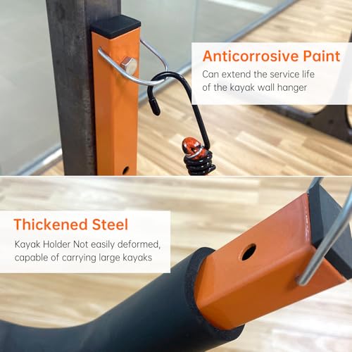 26" Kayak Wall Mount Storage Rack with Foam Padding - Image 8