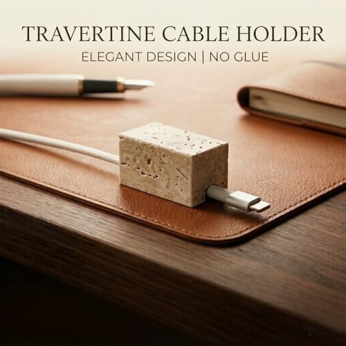 Travertine Cord Holder-Cable Organizer for Desktop, Nightstand - Image 8