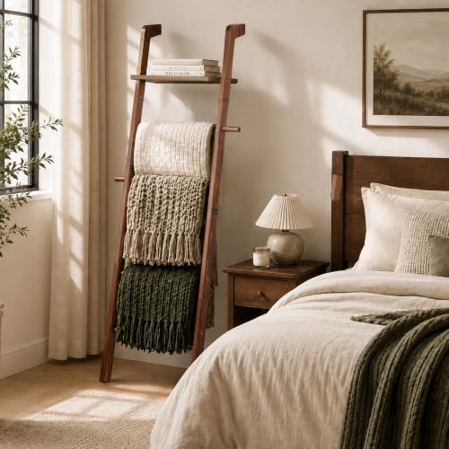 Blanket Ladders for the Living Room, 6 Tier Quilt Ladder - Image 7