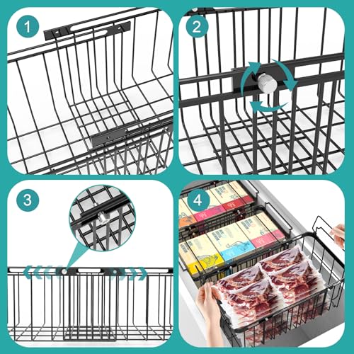 Freezer Organizer Bins, 2 Pack Expandable Stackable Chest - Image 8