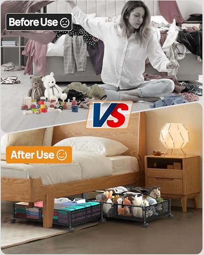 Under Bed Storage With Wheels, 2 Pack Foldable Pattern - Image 7
