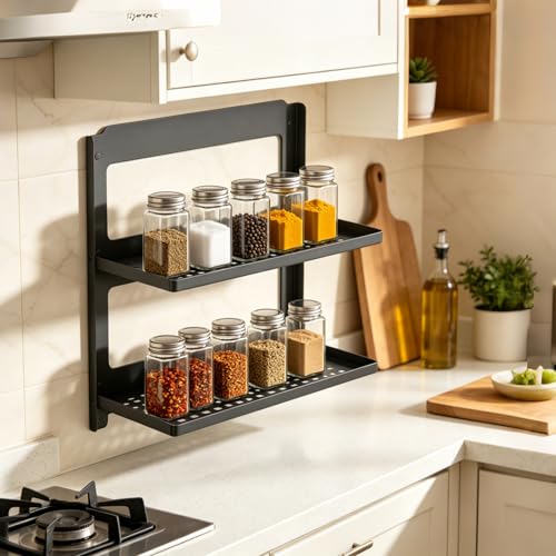 2-Tier Folding Metal Shelf Wall Mounted,Small Foldable Wall Shelf - Image 8