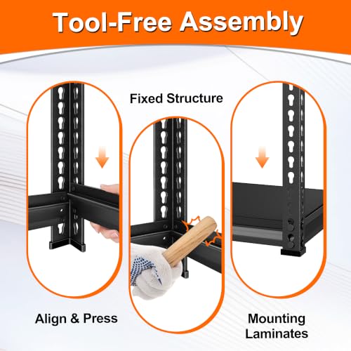 Metal Garage Shelving Units - 40" W x 16" D x 36" H Black - Image 7