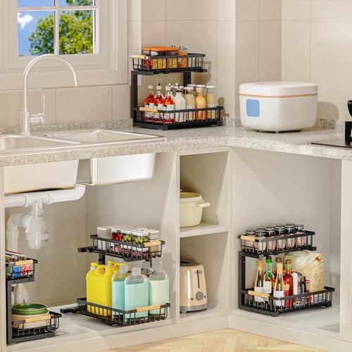2Pcs Under Sink Organizer, 2-Tier Pull Out Under Sin | All Products - Image 8