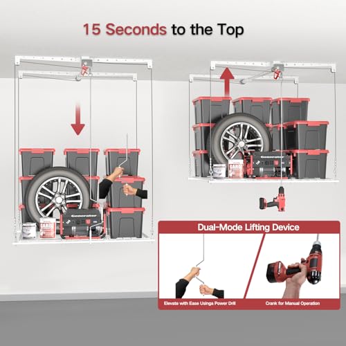 Overhead Garage Storage Rack, Adjustable Heavy-duty 4x4 Ft - Image 8