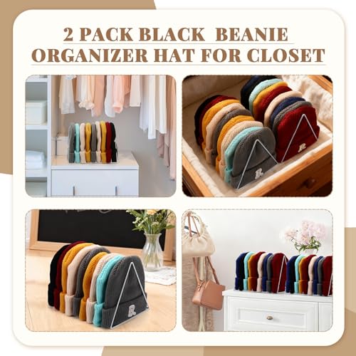 2 Pcs Beanie Organizer Holder Metal Hat Storage Display - Image 7