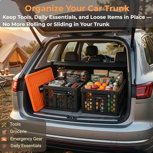 Mymazn Trunk Organizer Plastic for Car, Orange - Image 7